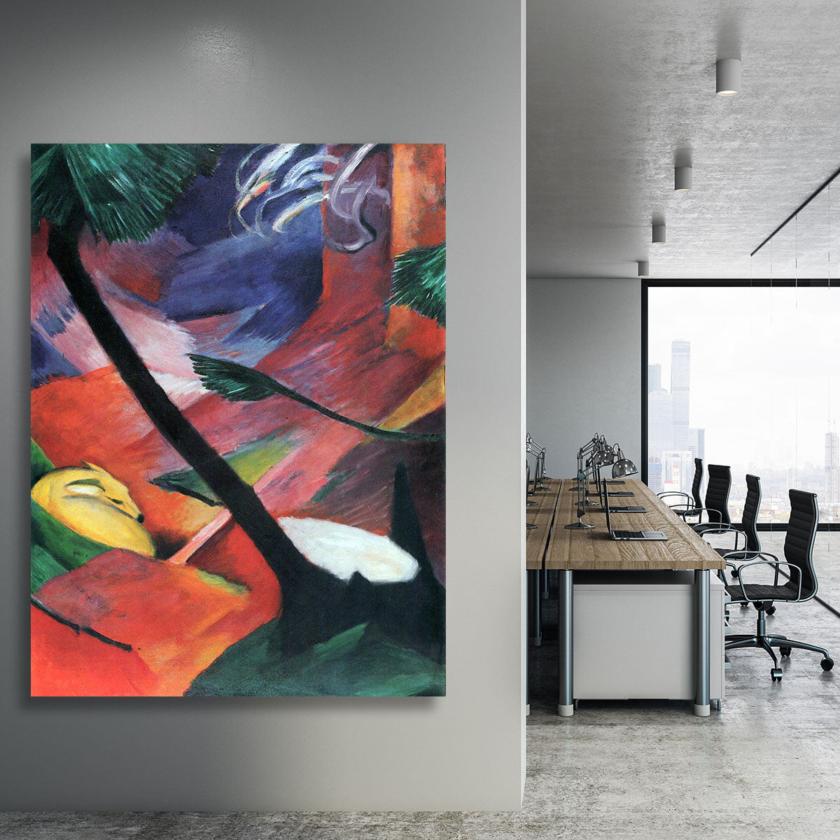 Deer in the forest II by Franz Marc Canvas Print or Poster - Canvas Art Rocks - 3