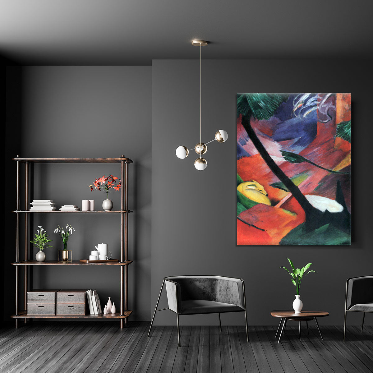 Deer in the forest II by Franz Marc Canvas Print or Poster - Canvas Art Rocks - 5