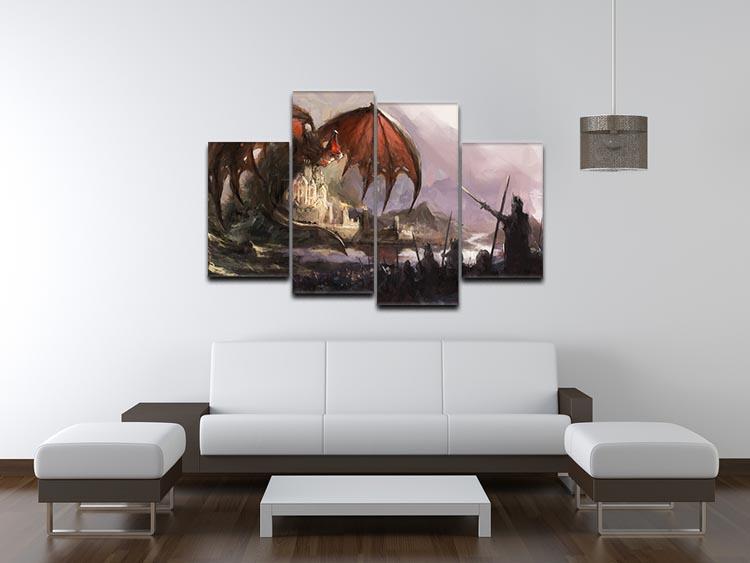 Dragon 4 Split Panel Canvas - Canvas Art Rocks - 3