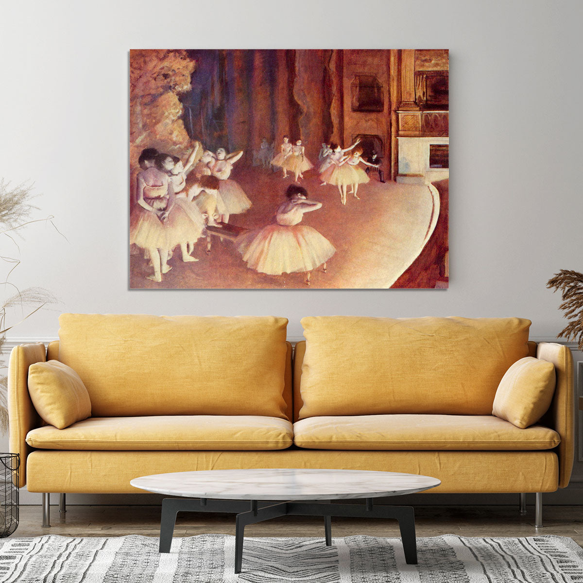 Dress rehearsal of the ballet on the stage by Degas Canvas Print or Poster - Canvas Art Rocks - 4