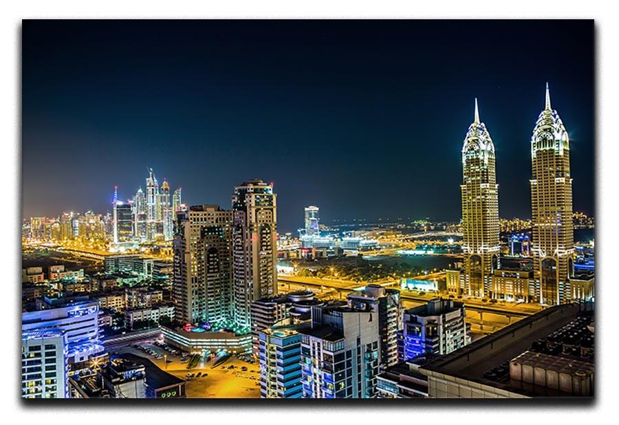 Dubai downtown night scene Canvas Print or Poster - Canvas Art Rocks - 1