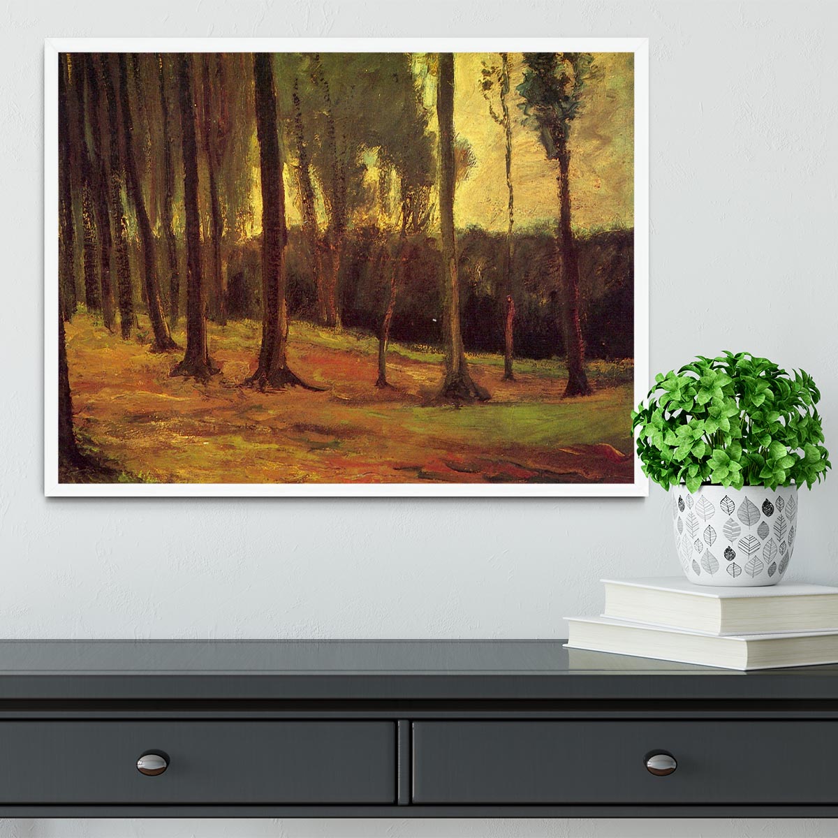 Edge of a Wood by Van Gogh Framed Print - Canvas Art Rocks -6