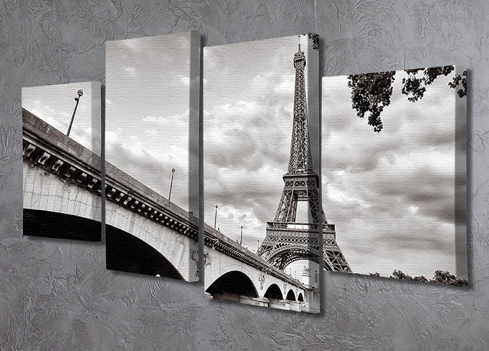 Eiffel tower view from Seine river 4 Split Panel Canvas - Canvas Art Rocks - 2