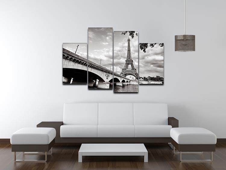 Eiffel tower view from Seine river 4 Split Panel Canvas - Canvas Art Rocks - 3