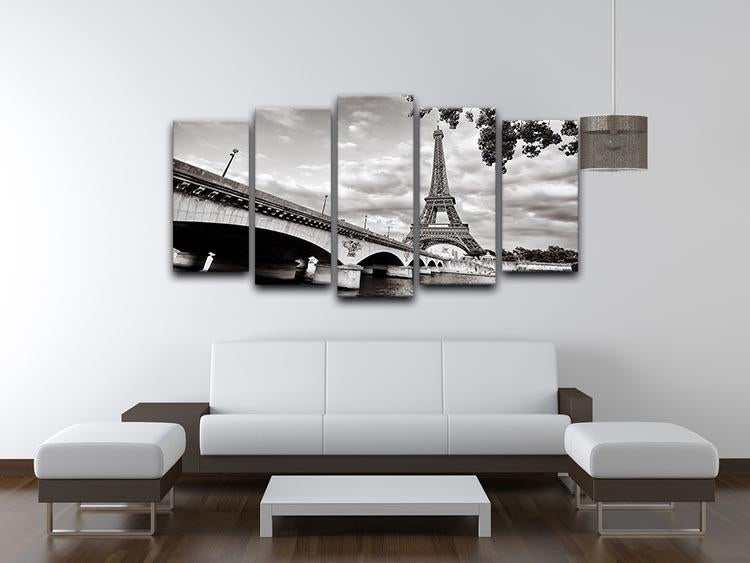 Eiffel tower view from Seine river 5 Split Panel Canvas - Canvas Art Rocks - 3