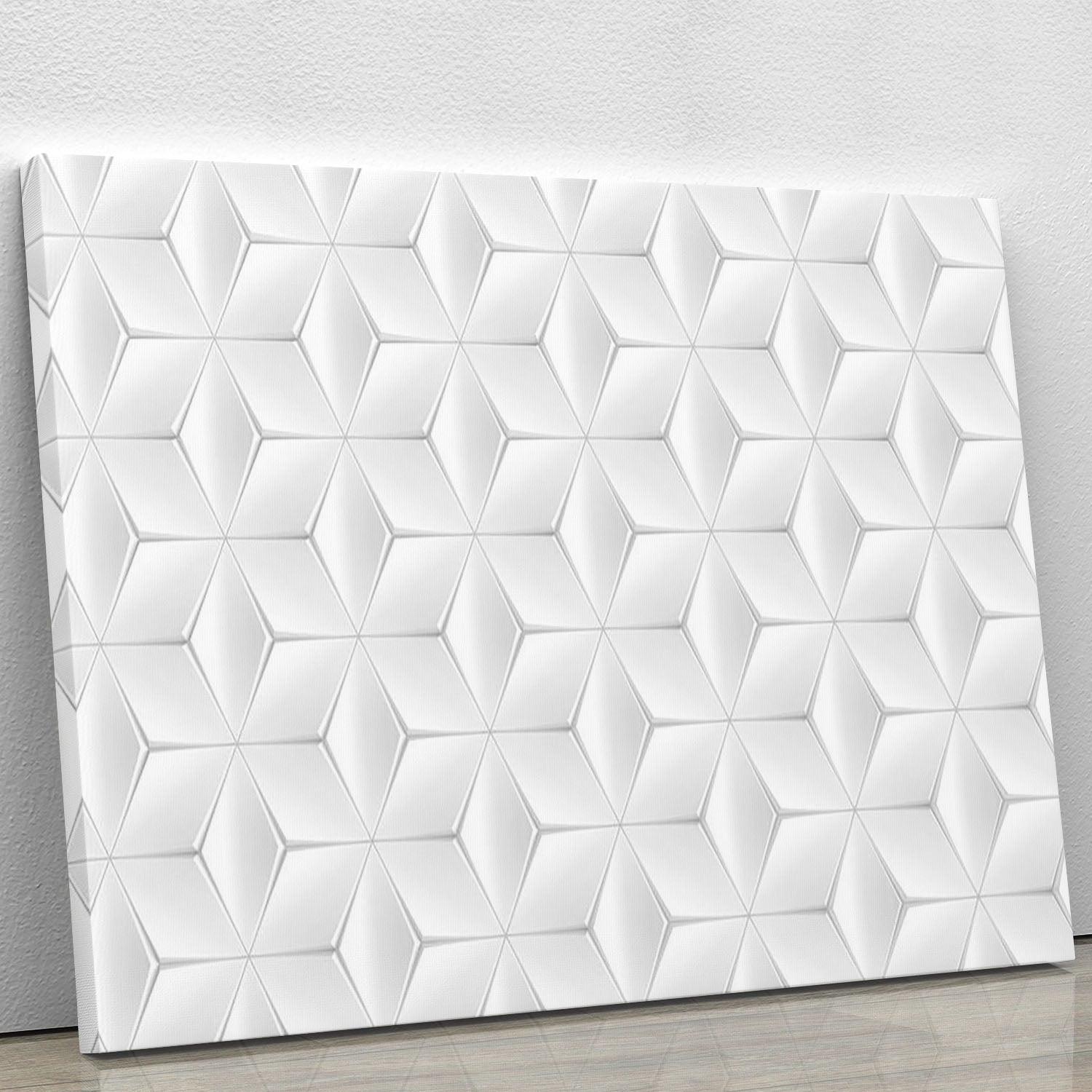 Elegant White Geometric Background Canvas Print or Poster - Canvas Art Rocks - 1