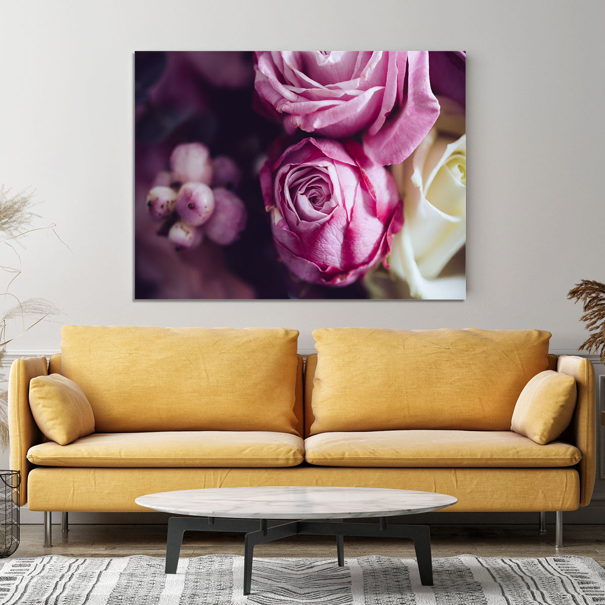 Elegant bouquet of pink and white roses Canvas Print or Poster - Canvas Art Rocks - 4
