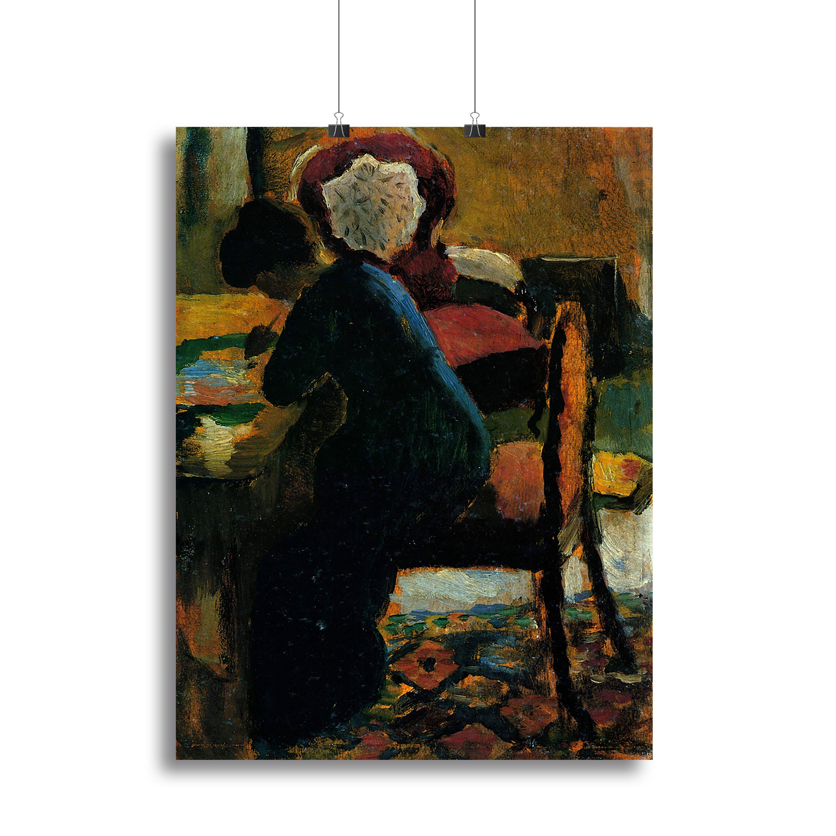 Elisabeth at the desk by Macke Canvas Print or Poster - Canvas Art Rocks - 2