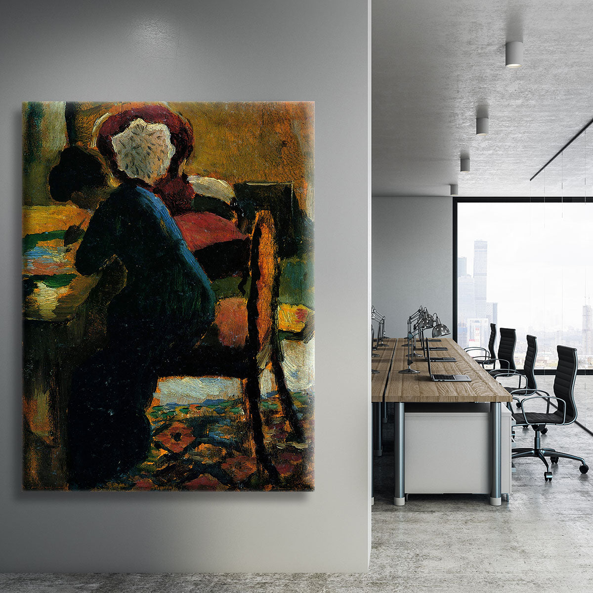 Elisabeth at the desk by Macke Canvas Print or Poster - Canvas Art Rocks - 3