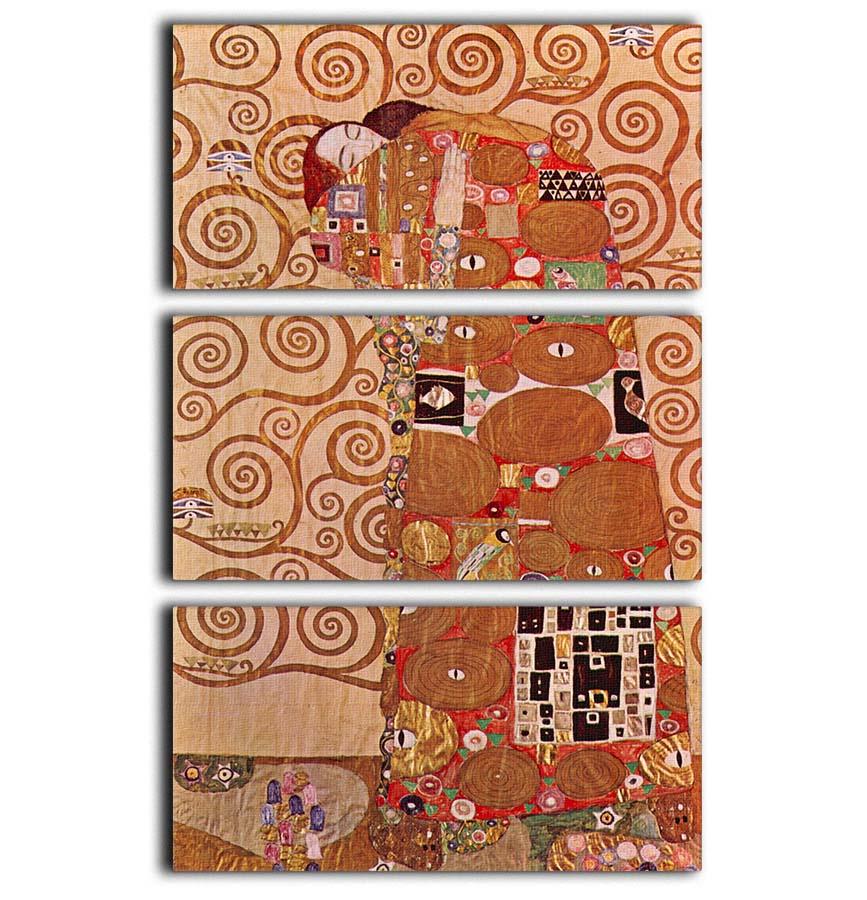 Embrace by Klimt 3 Split Panel Canvas Print - Canvas Art Rocks - 1