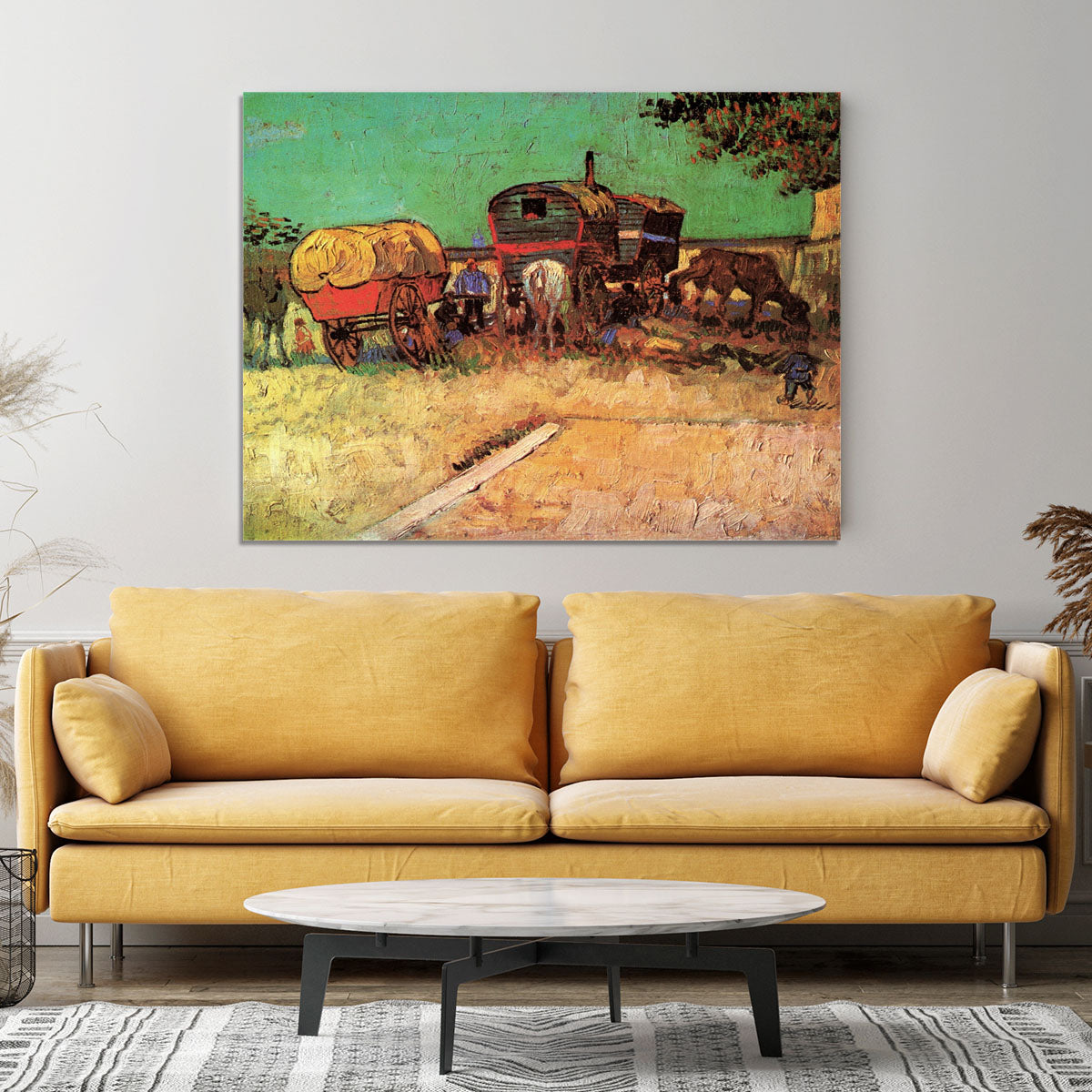 Encampment of Gypsies with Caravans by Van Gogh Canvas Print or Poster - Canvas Art Rocks - 4