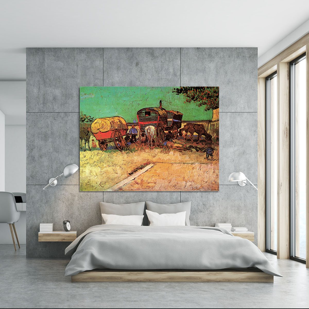 Encampment of Gypsies with Caravans by Van Gogh Canvas Print or Poster - Canvas Art Rocks - 5