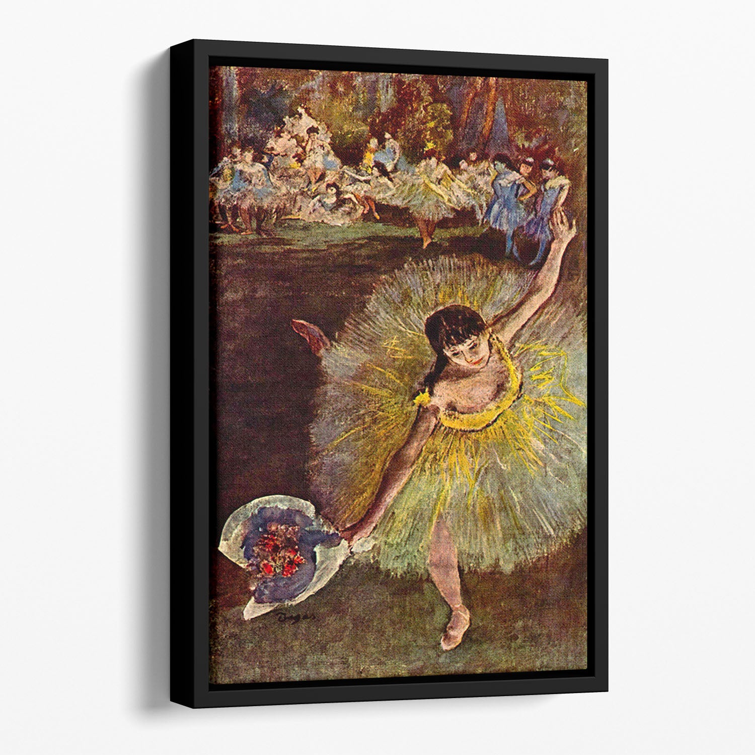 End of the arabesque by Degas Floating Framed Canvas