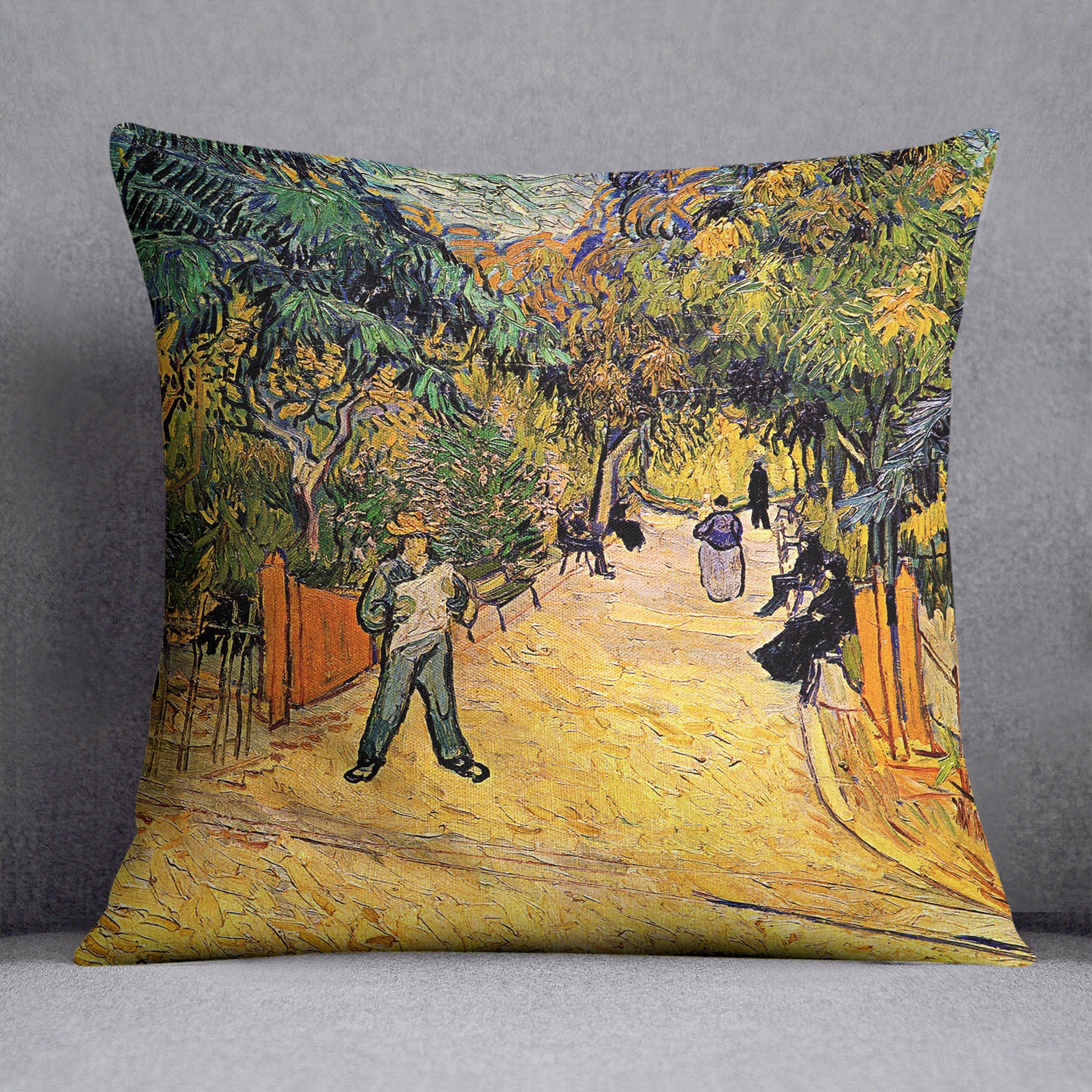 Entrance to the Public Park in Arles by Van Gogh Cushion