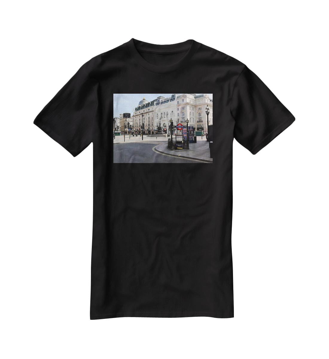 Eros Piccadilly Circus London under Lockdown 2020 T-Shirt - Canvas Art Rocks - 1