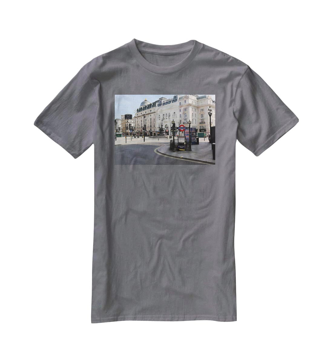 Eros Piccadilly Circus London under Lockdown 2020 T-Shirt - Canvas Art Rocks - 3