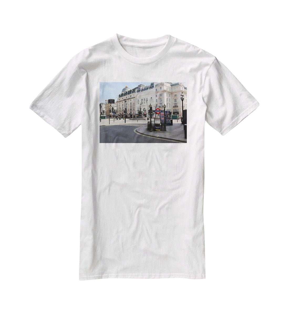 Eros Piccadilly Circus London under Lockdown 2020 T-Shirt - Canvas Art Rocks - 5