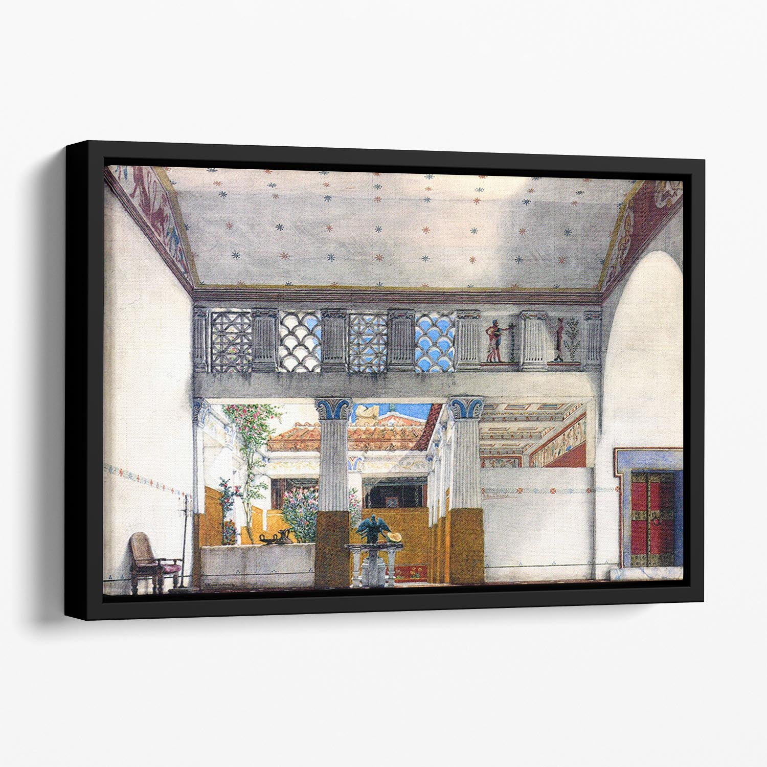 Establishment of Caius Martius house by Alma Tadema Floating Framed Canvas - Canvas Art Rocks - 1