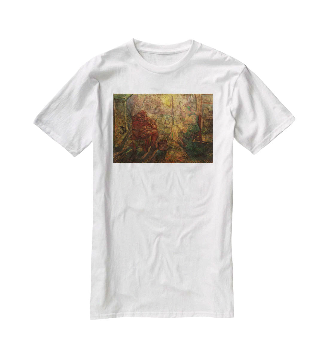Evening The Watch after Millet by Van Gogh T-Shirt - Canvas Art Rocks - 5