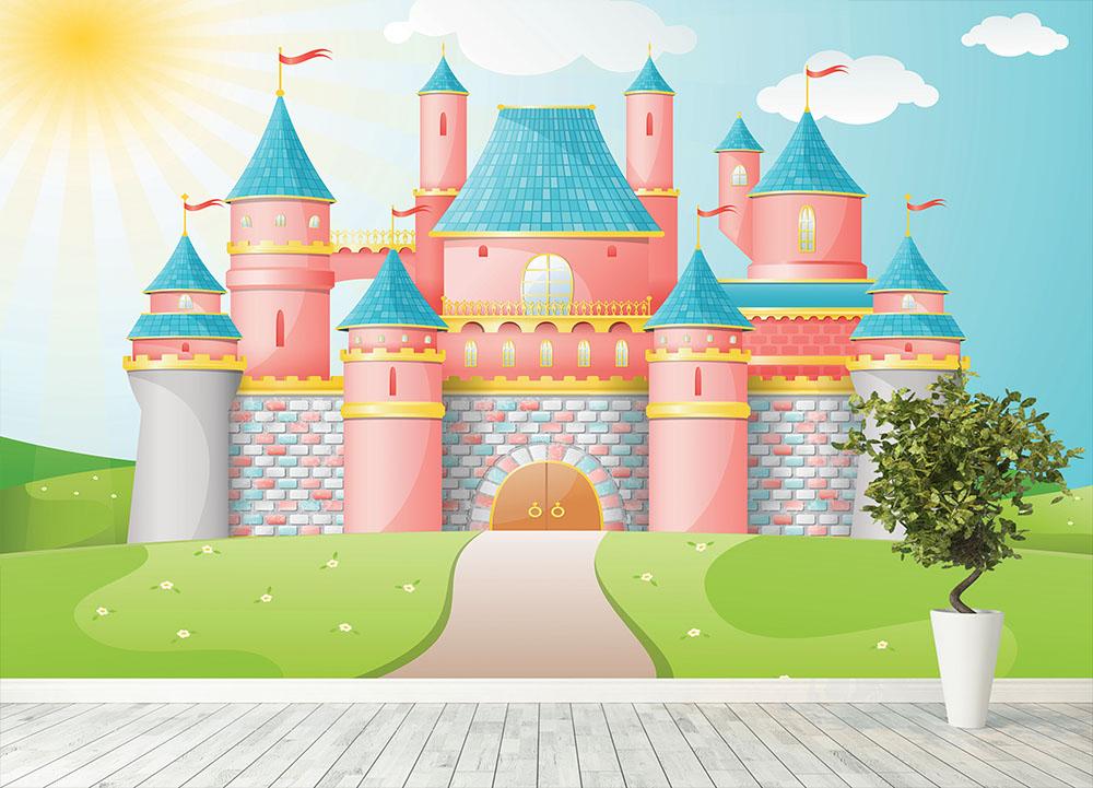 FairyTale castle illustration Wall Mural Wallpaper - Canvas Art Rocks - 4