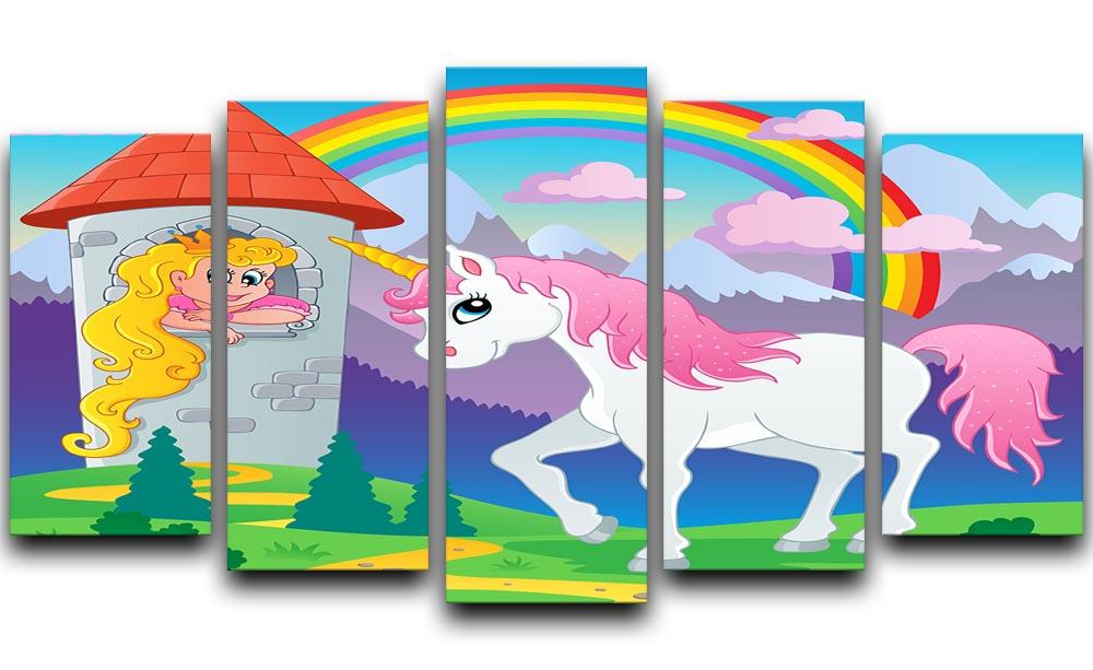 Fairy tale unicorn theme 5 Split Panel Canvas - Canvas Art Rocks - 1