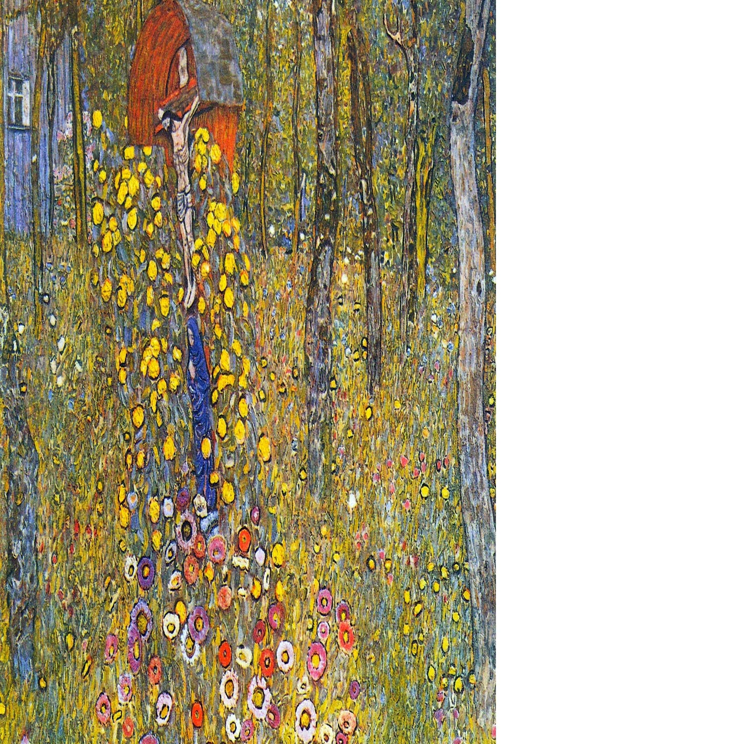 Farmers garden with crucifix by Klimt Floating Framed Canvas