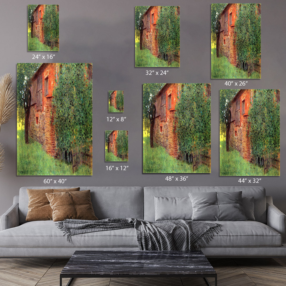 Farmhouse in Chamber in Attersee by Klimt Canvas Print or Poster - Canvas Art Rocks - 7