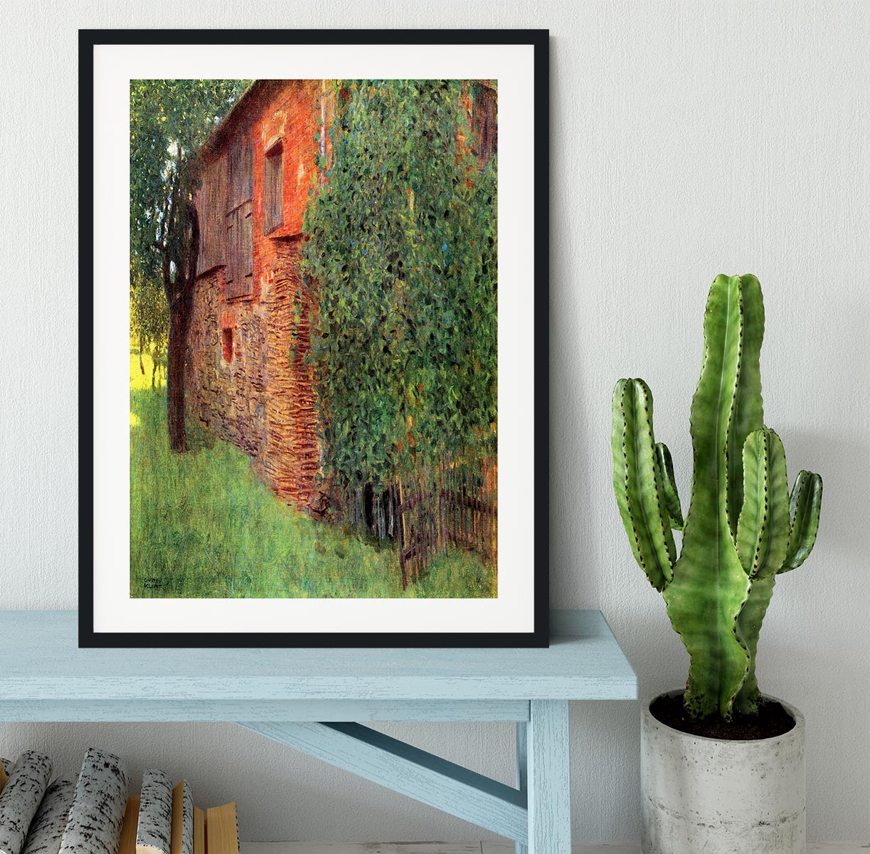 Farmhouse in Chamber in Attersee by Klimt Framed Print - Canvas Art Rocks - 1