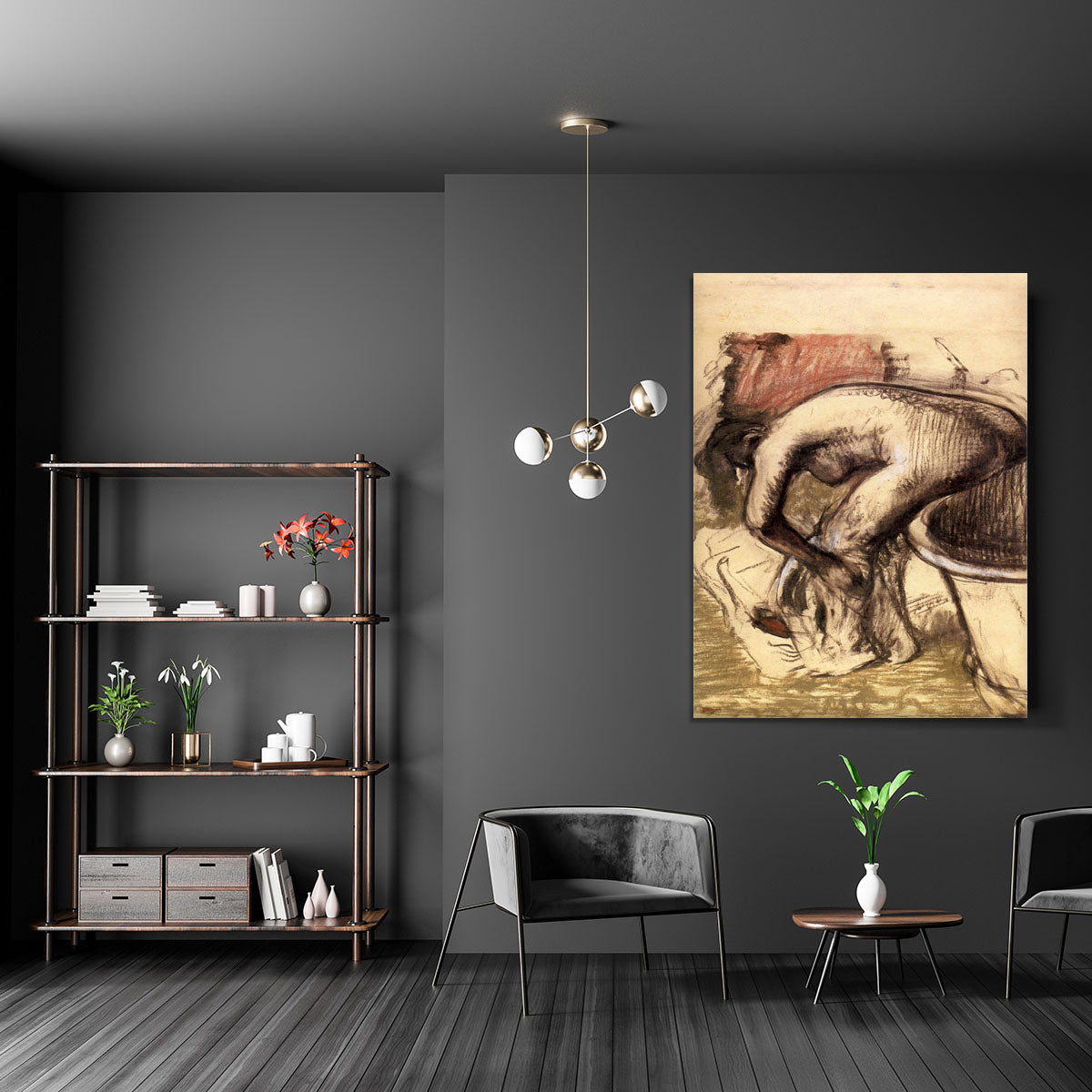 Female on the tub edge her legs drying 1 by Degas Canvas Print or Poster - Canvas Art Rocks - 5