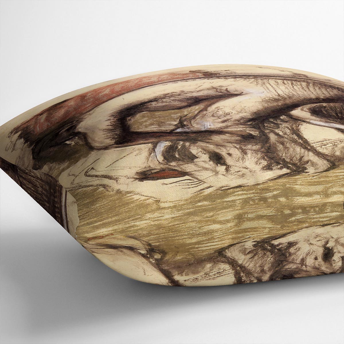 Female on the tub edge her legs drying 1 by Degas Cushion