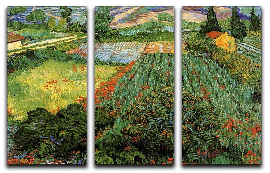 Field with Poppies by Van Gogh 3 Split Panel Canvas Print - Canvas Art Rocks - 4