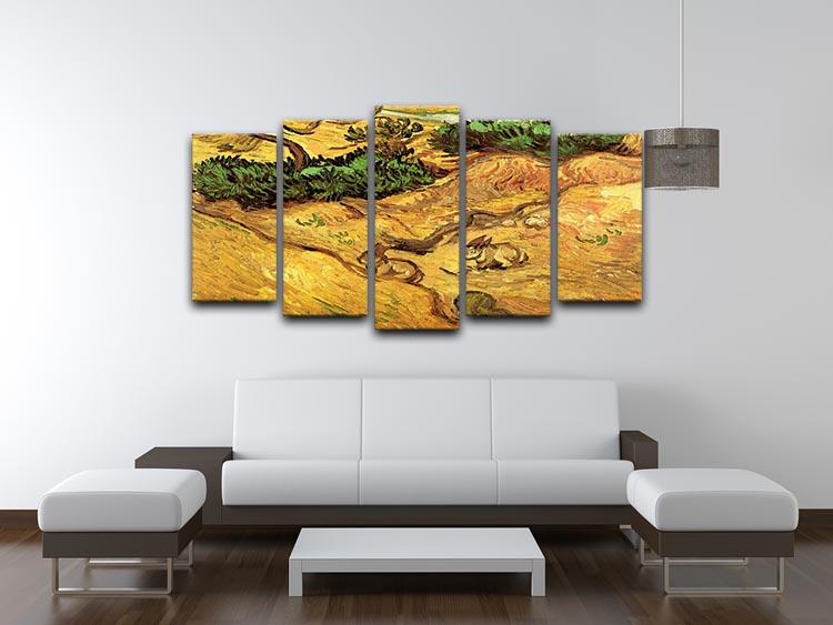 Field with Two Rabbits by Van Gogh 5 Split Panel Canvas - Canvas Art Rocks - 3