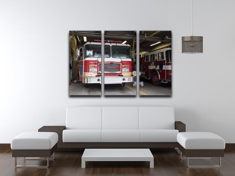 Fire Truck 3 Split Panel Canvas Print - Canvas Art Rocks - 3