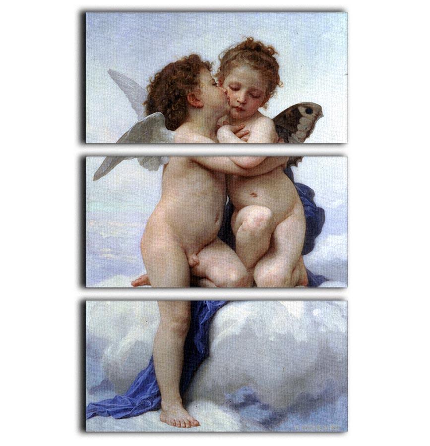 First Kiss By Bouguereau 3 Split Panel Canvas Print - Canvas Art Rocks - 1
