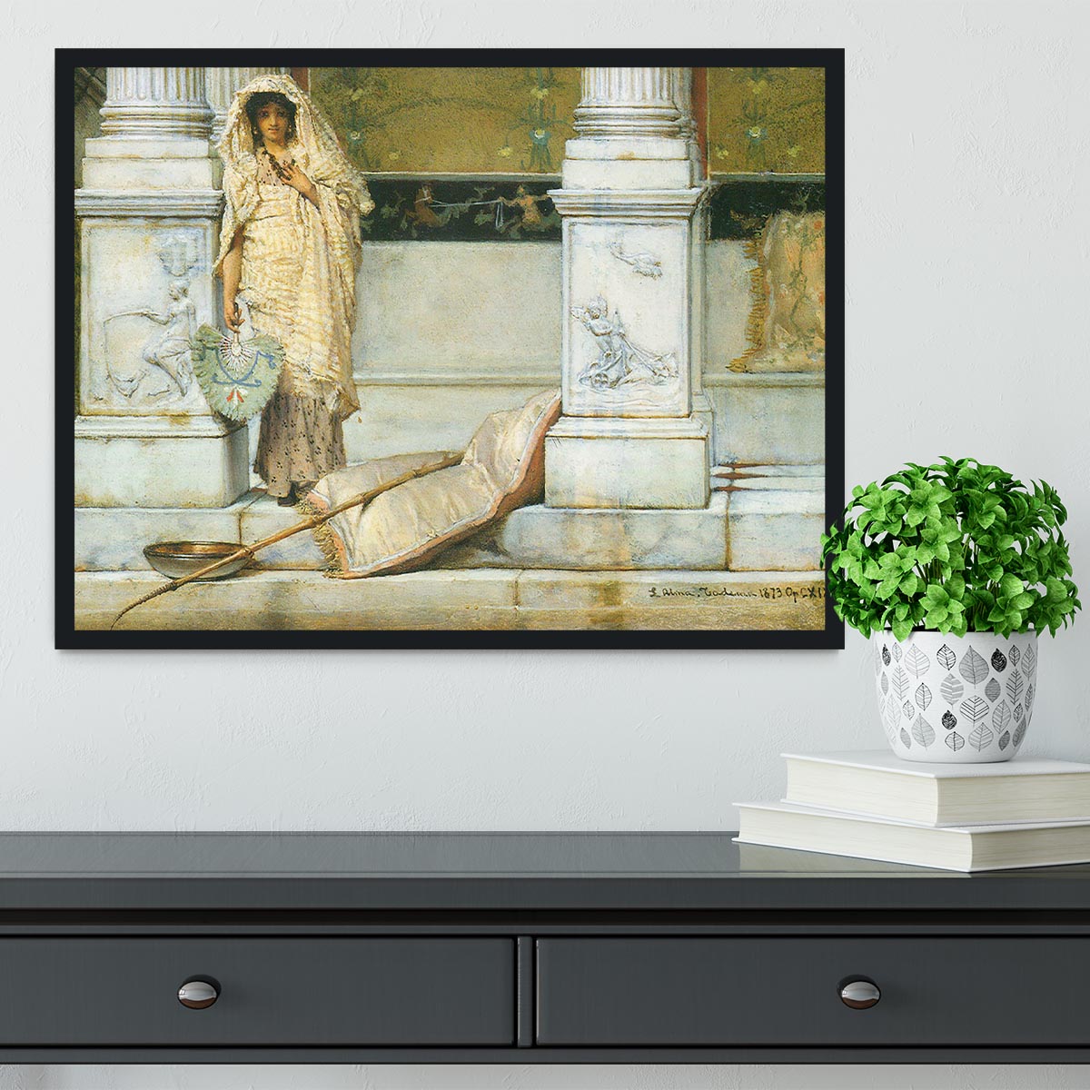 Fishing by Alma Tadema Framed Print - Canvas Art Rocks - 2
