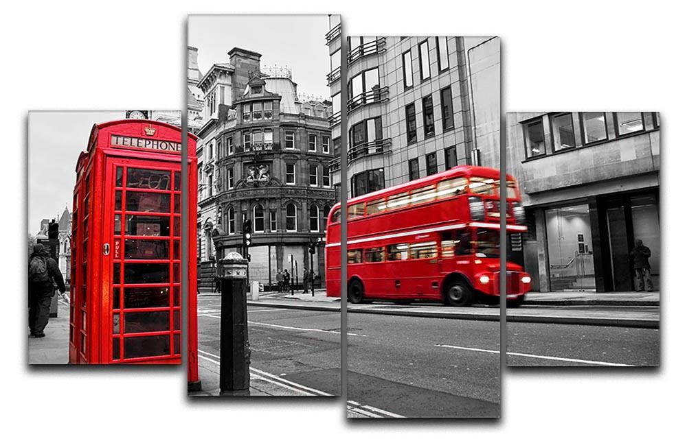 Fleet street London 4 Split Panel Canvas - Canvas Art Rocks - 1