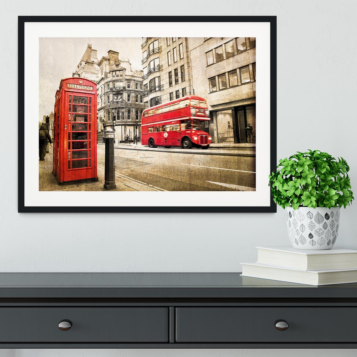 Fleet street vintage sepia Framed Print - Canvas Art Rocks - 1
