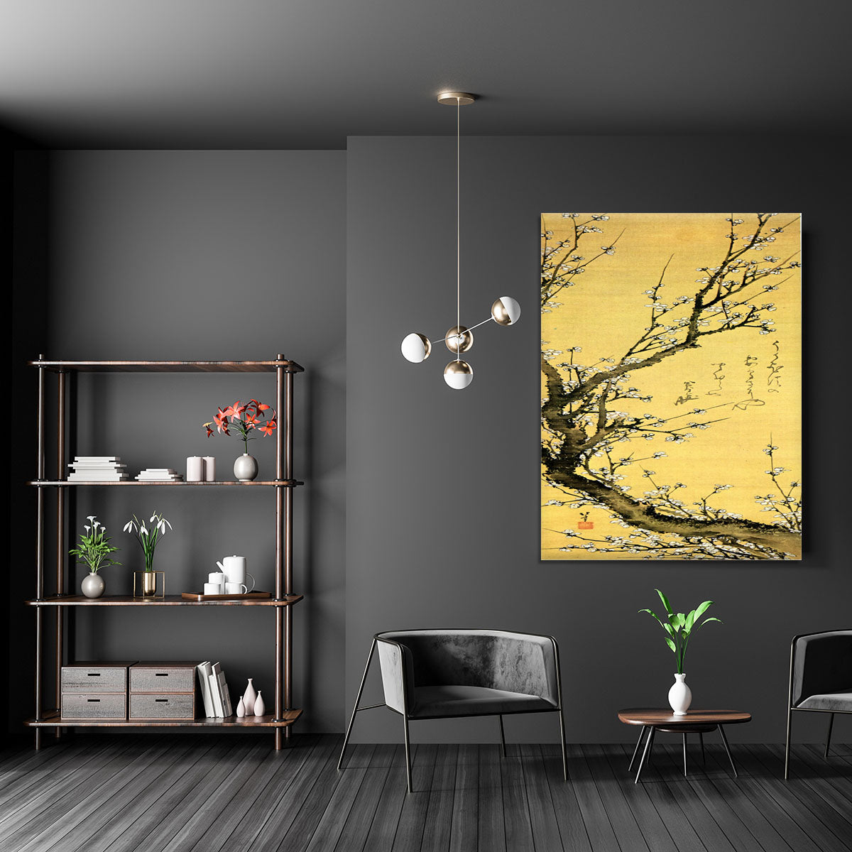 Flowering plum by Hokusai Canvas Print or Poster - Canvas Art Rocks - 5