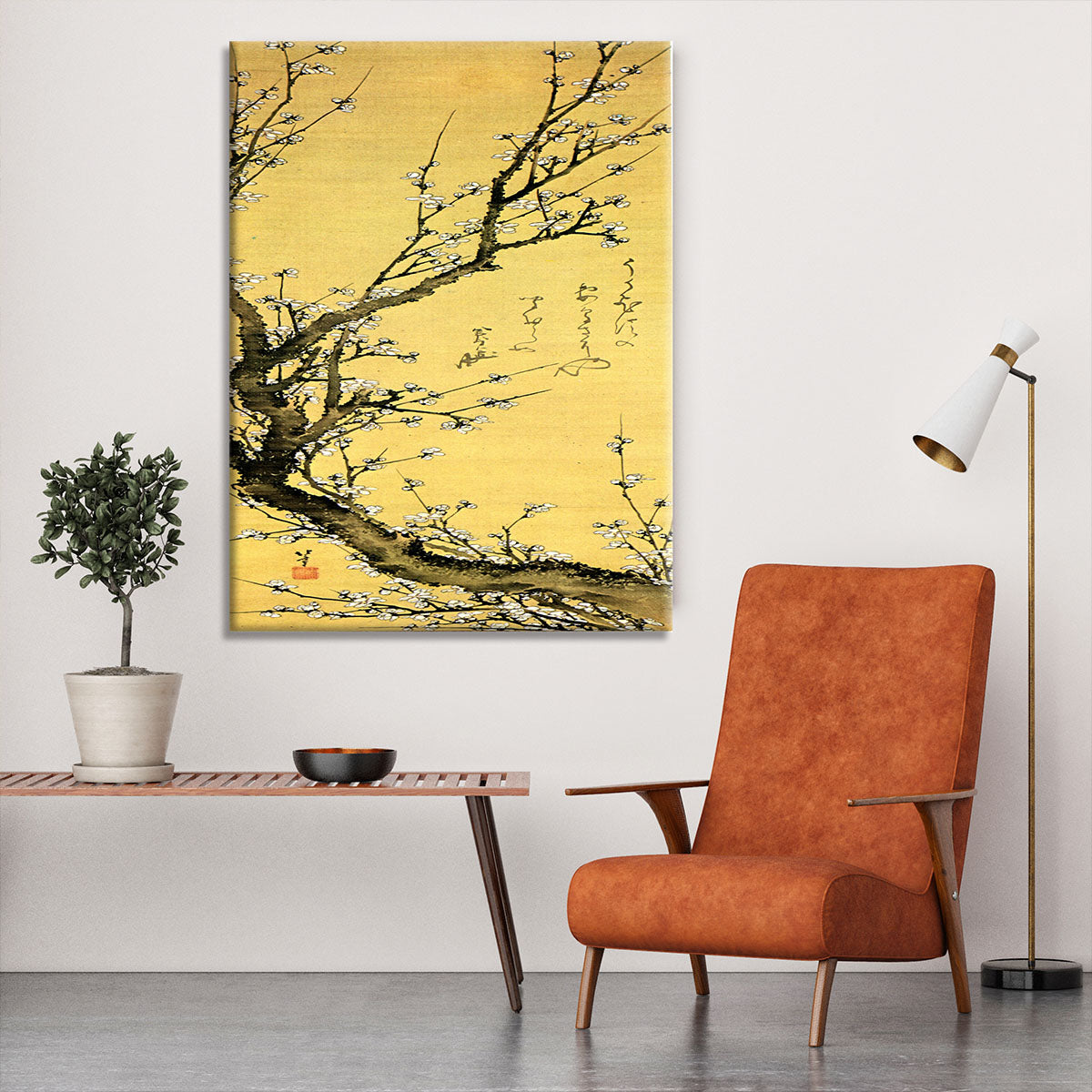 Flowering plum by Hokusai Canvas Print or Poster - Canvas Art Rocks - 6