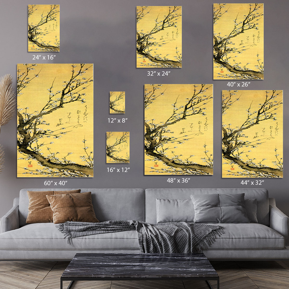 Flowering plum by Hokusai Canvas Print or Poster - Canvas Art Rocks - 7