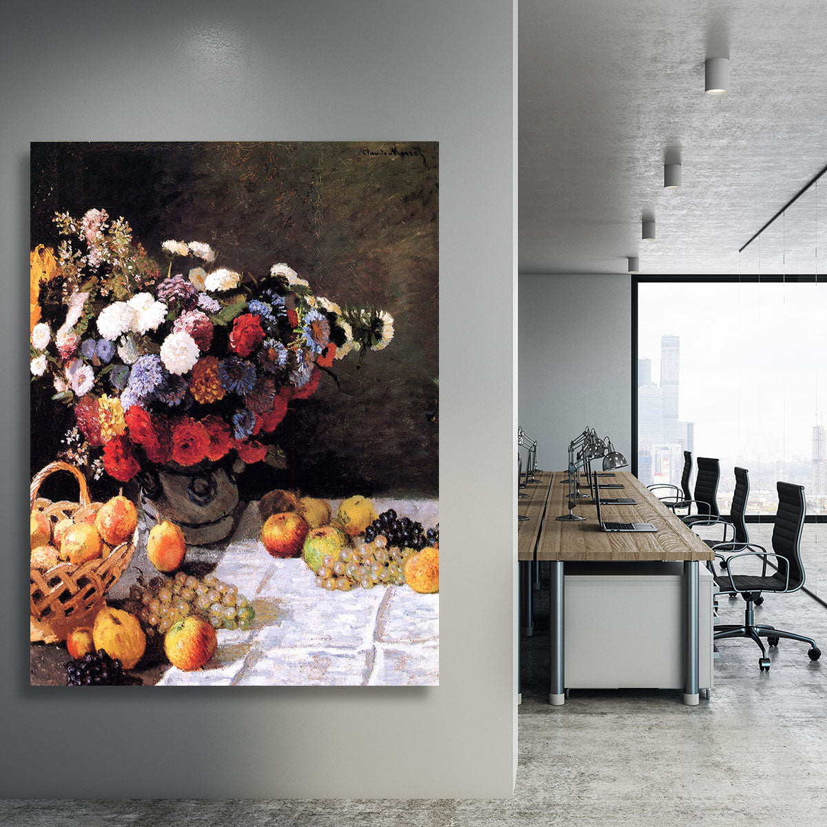 Flowers and Fruits by Monet Canvas Print or Poster - Canvas Art Rocks - 3