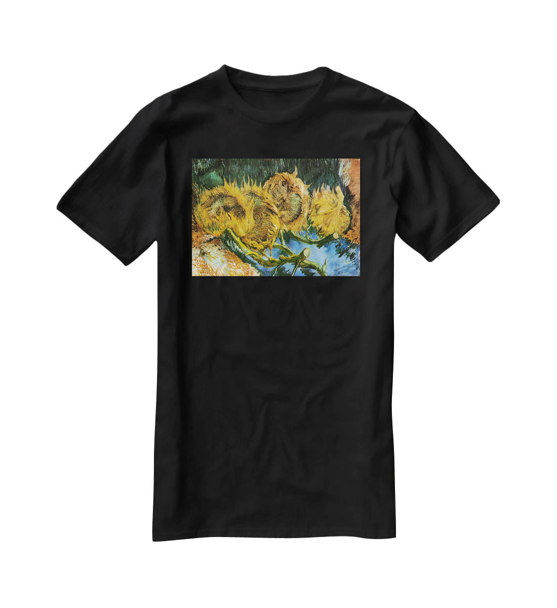 Four Cut Sunflowers by Van Gogh T-Shirt - Canvas Art Rocks - 1