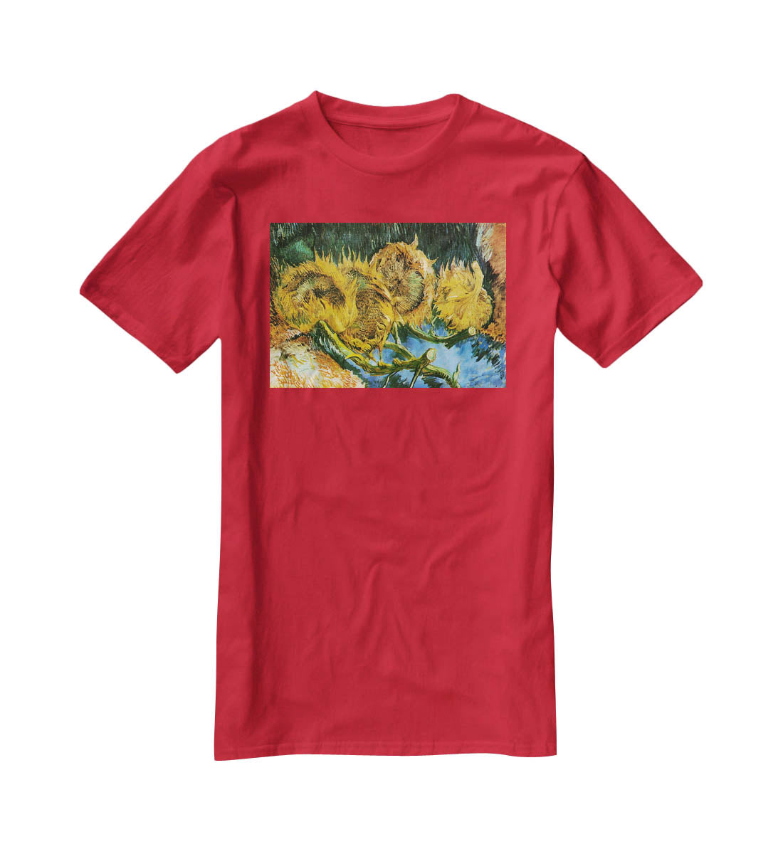 Four Cut Sunflowers by Van Gogh T-Shirt - Canvas Art Rocks - 4