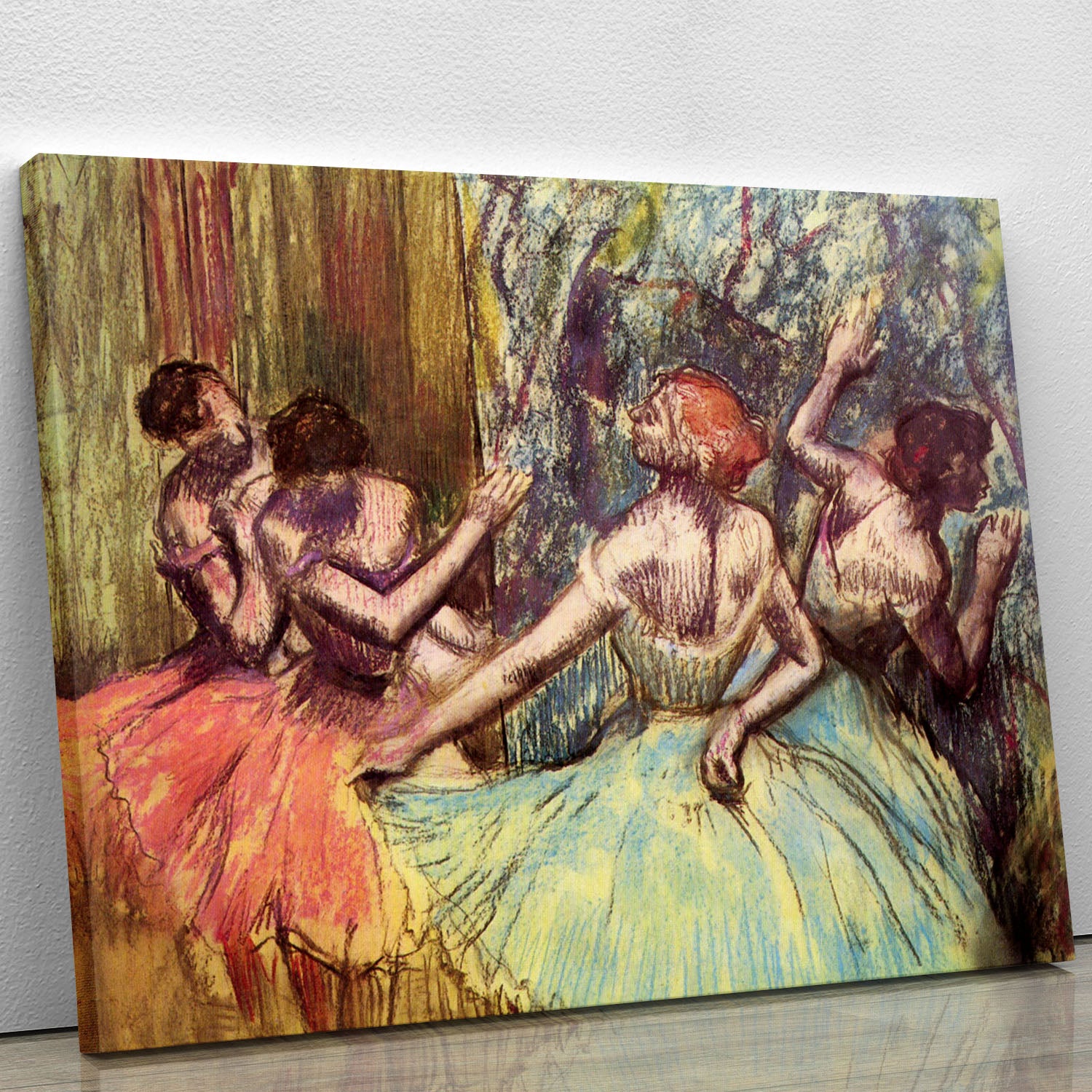 Four dancers behind the scenes 2 by Degas Canvas Print or Poster - Canvas Art Rocks - 1