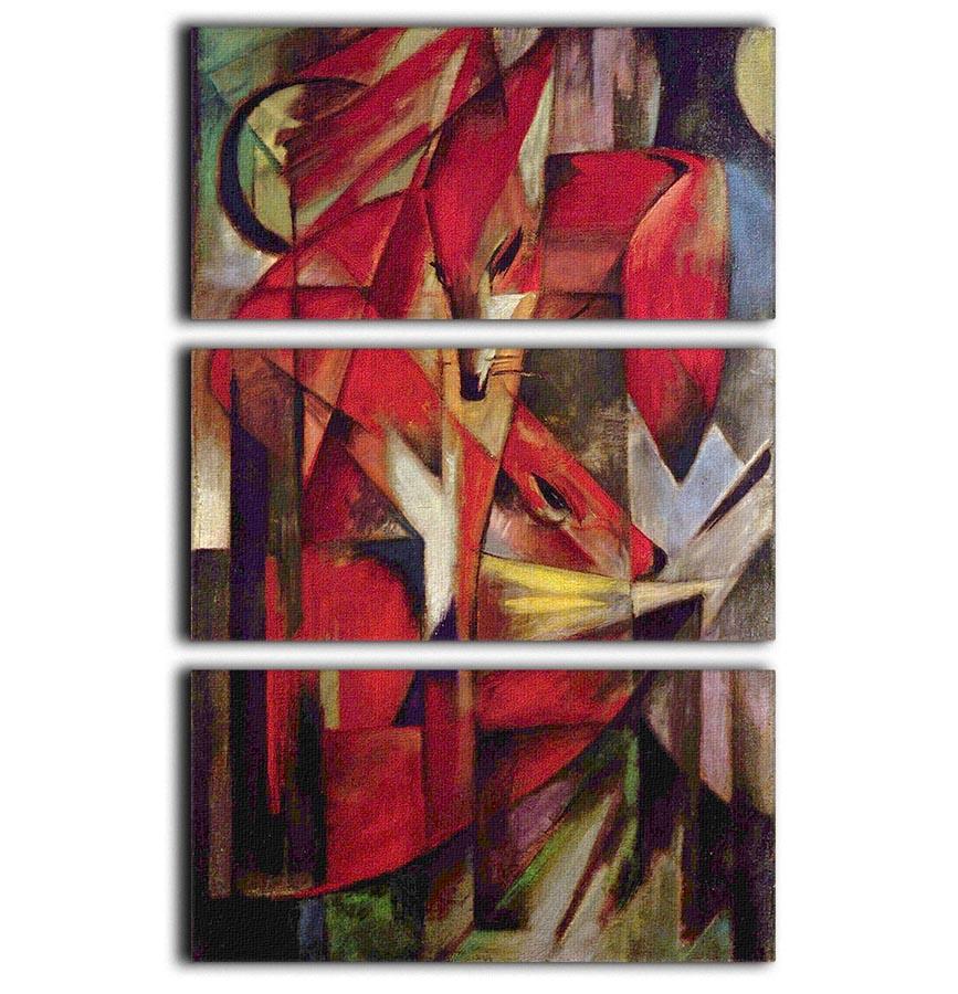 Foxes by Franz Marc 3 Split Panel Canvas Print - Canvas Art Rocks - 1