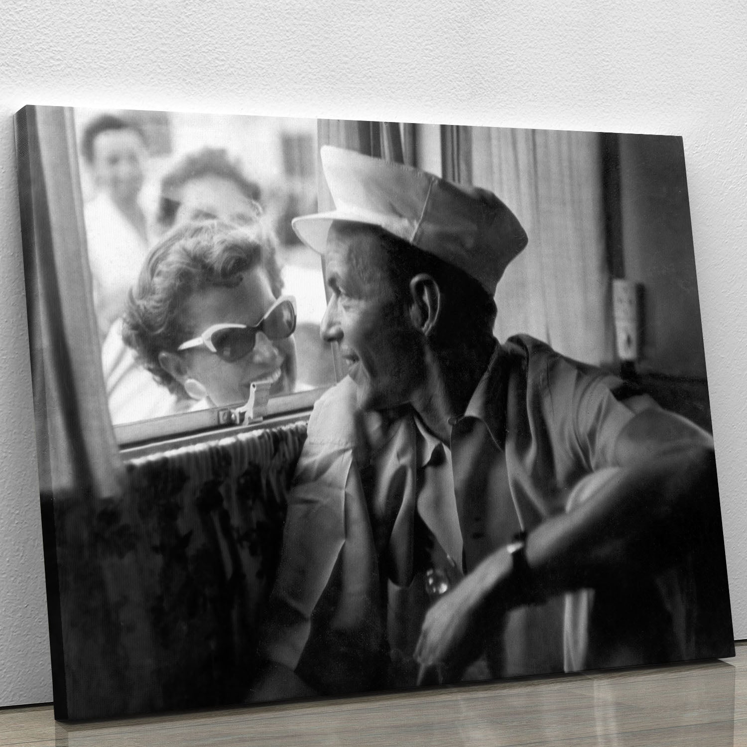 Frank Sinatra with a fan Canvas Print or Poster - Canvas Art Rocks - 1