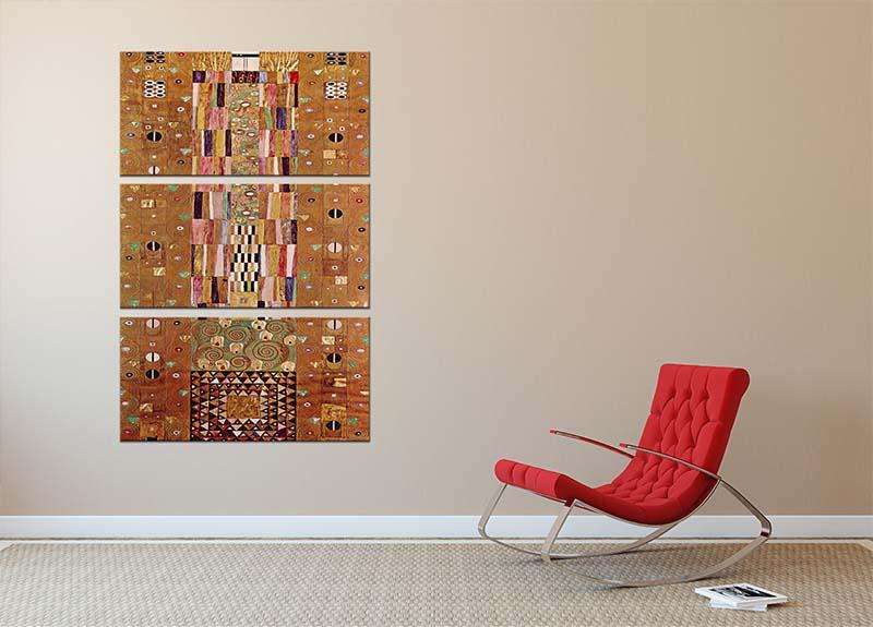 Frieze by Klimt 3 Split Panel Canvas Print - Canvas Art Rocks - 2