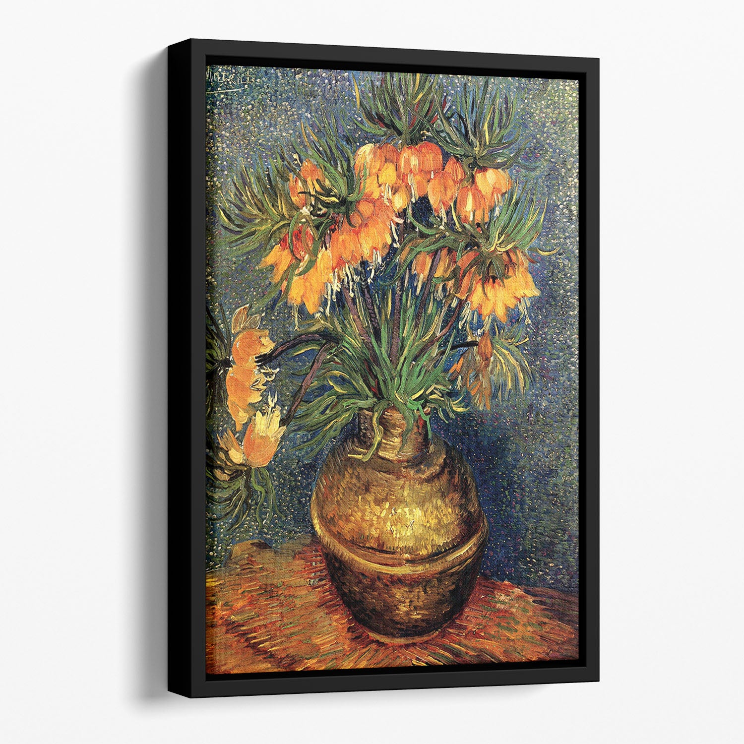 Fritillaries in a Copper Vase by Van Gogh Floating Framed Canvas