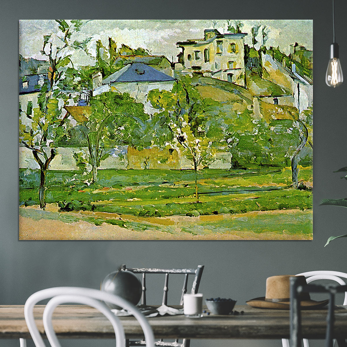 Fruit garden in Pontoise by Cezanne Canvas Print or Poster - Canvas Art Rocks - 3