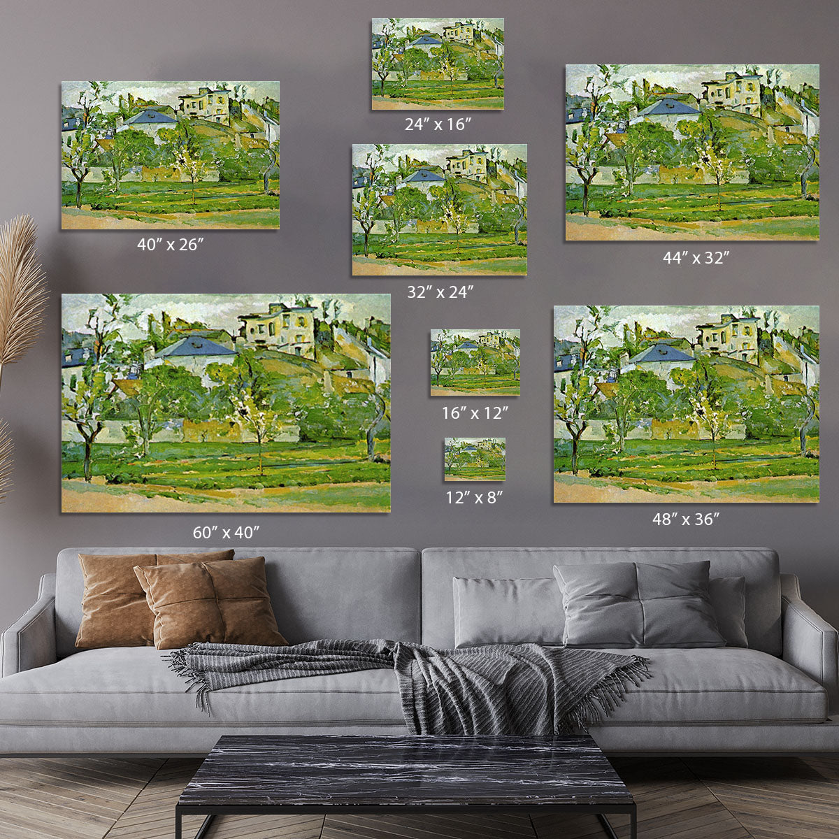 Fruit garden in Pontoise by Cezanne Canvas Print or Poster - Canvas Art Rocks - 7